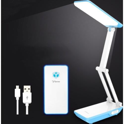 LED Table Lamp Wireless Charger Desk Lamp Flodable Portable Stepless Dimming Multi-Function College Dorm Learning Study Light
