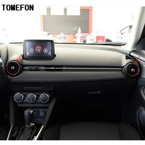 TOMEFON For Mazda CX-3 CX3 2015 2016 2017 2018 ABS Front Air Conditioning Outlet Ring Outlet Cover Car Styling Accessories 3pcs