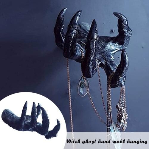 The Witchs Hand Wall Hanging Wall-mounted Simulation Hands Statue 3D Decorative Resin Art Open Hand Sculpture for Home CLH@8