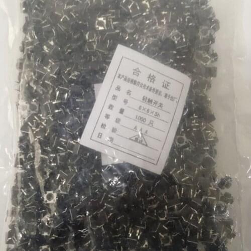 High quality 1000pcs 4 pins 6*6*5 mm Switches 6x6x5mm Tactile Push Button Switches 6x6x5mm