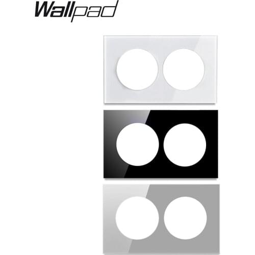 Wallpad L6 Double 2 Gang White Black Grey Glass Crystal Frame 3x6 Plate For L6 DIY Wall Light Switch Socket Modular Customize