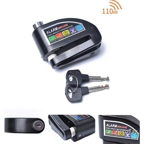 Motorcycle Disc Brake Lock Motor Bicycle Anti-theft Wheel Disc Brake Lock Waterproof Security Alarm Protection Accessories