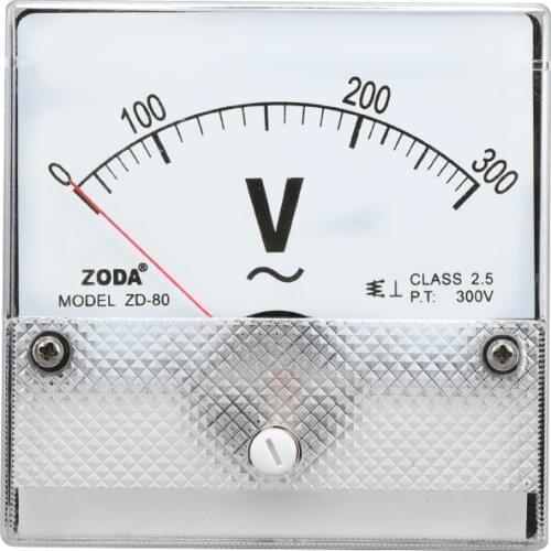 1PC DH-80-V 300V 500V AC Analog Meter Panel Gauge Voltage Meter 80*80MM Square Voltimetro Pointer Ammeter Voltmeter