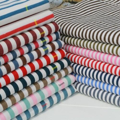10m/lot 5MM-stripe Print Cotton Linen Fabric Curtains Sofa Linen Tablecloths Bedding Set Wholesale