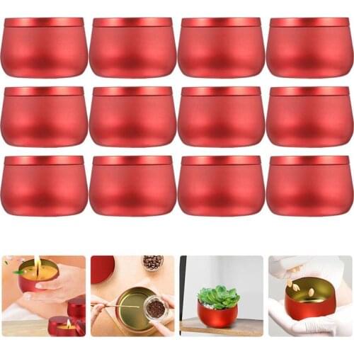 12pcs Tea Storage Can Round Candle Candy Storage Box Craft Beads Jewelry Canister