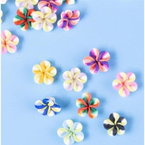 30pcs/lot new soft clay flower beads connectors for diy bracelet necklace photo glass frame decor jewelry making accessories