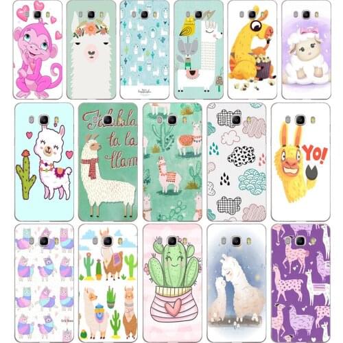 317FG Cute Llama Alpaca Animals Cartoon Soft Silicone Tpu Cover phone Case for Samsung j3 j5 j7 2016 2017 j330 j2 j6 Plus 2018