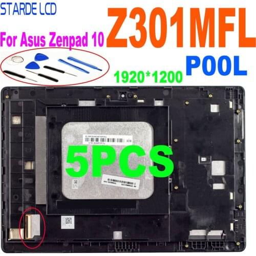 5PCS AAA+ For Asus Zenpad 10 Z301MFL P00L LCD Display Touch Screen Digitizer Panel Assembly with Frame