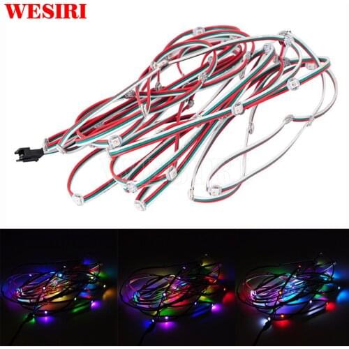 50pcs WS2812B SK6812 Chip Module Pre-soldered Heatsink Addressable LEDs 5050 RGB WS2811 Built-IC with 10cm Wire DC5V