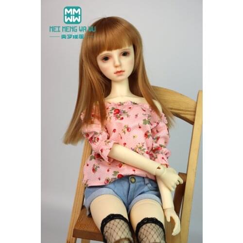 BJD Doll clothes Accessories 58-60CM 1/3 SD DD Toys Ball Jointed Doll Fashion camisole, denim shorts, leather shoes