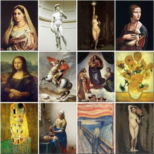 World Most Famous Oil Painting Artwork Series Diamond Painting Full Square Beads Embroidery Sale Rhinestone Picture Unique Gift