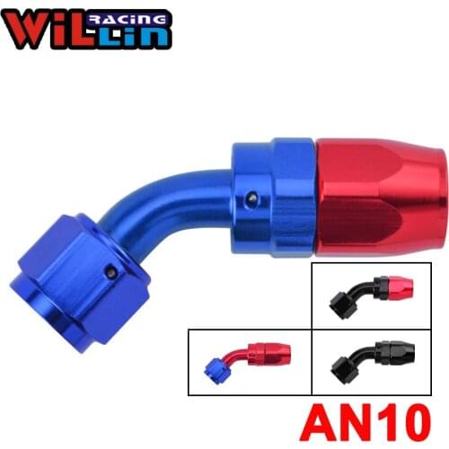 WILLIN - AN10 AN Aluminum Swivel Hose End 45 degree Swivel Hose fitting Oil/Fuel Fitting Adaptor Oil cooler hose fitting
