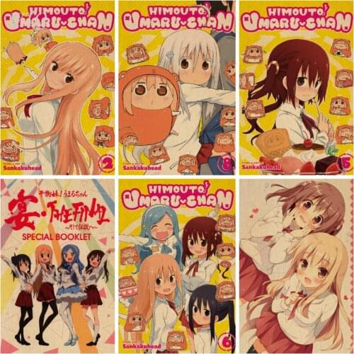 Anime Posters Himouto! Umaru-chan Wall Poster Retro Poster Home Decor Wall Art Canvas Painting Photos for Childrens Room Decor