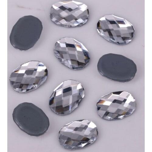 Free Shipping! Lead Free Crystal Clear Oval Chessboard Iron On Crystal Stones / Flat Back Hotfix Rhinestones