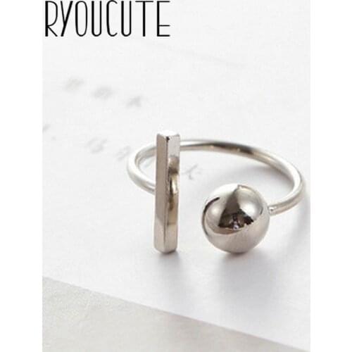 Bohemian Ethnic Silver Color Line Ball Beads Rings for Women Bridal Wedding Vintage Open Finger Rings Christmas Gifts