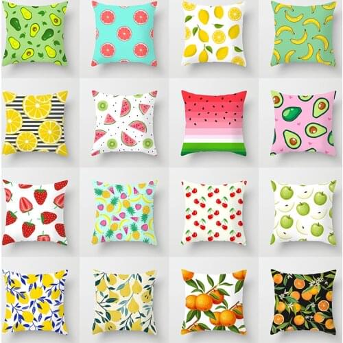 Summer Fruit Cushion Cover Orange Lemon Watermelon Polyester Throw Pillow Case Car Sofa Decorative Pillowcases Home Decor