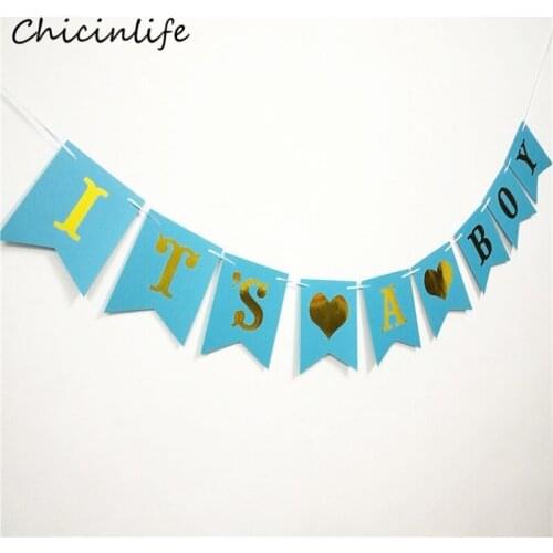 Chicinlife Its a Boy Paper bunting Banner Garland Boy Birthday Party Decoration Baby Shower Supplies boy Party favor