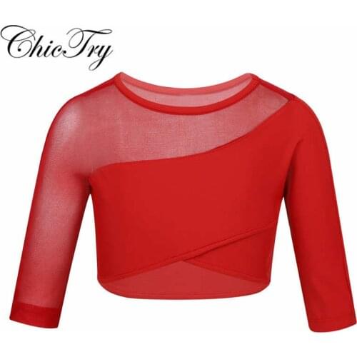 Kid Girls Ballet Class Dance Tops Crop Top for Ballet Dance Stage Performance Dancewear Clothes Child Workout Gymnastics Clothes