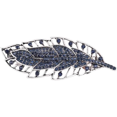 EASYA Unique Delicate Vintage Hollow Out Leaves Hairpins Womens Fashion Crystal Leave Hair Accessories Barrettes Hair Clips