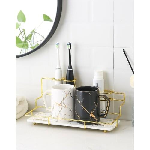 European Ceramic Couple Toothbrush Cup Holder Mouthwash Cup Set Household Toilet Wash Storage Rack Home Bathroom Decoration
