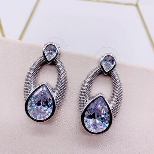 EYER Luxury Cubic Zirconia Special Earrings for women Water Drop Oval Shaped Fashion jewelry for Charms Women Party Gift 2021