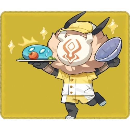 Hilichurl & Hydro Slime Genshin Impact Waiter Gaming Mouse Pad Anime Game Antislip Mouse Mats Rubber Gamer Computer Laptop Pad