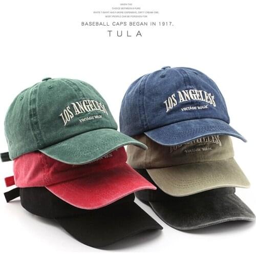 Cotton Baseball Cap for Men and Women Fashion Embroidery Hat Cotton Soft Top Caps Casual Retro Snapback Hats Unisex Distressed