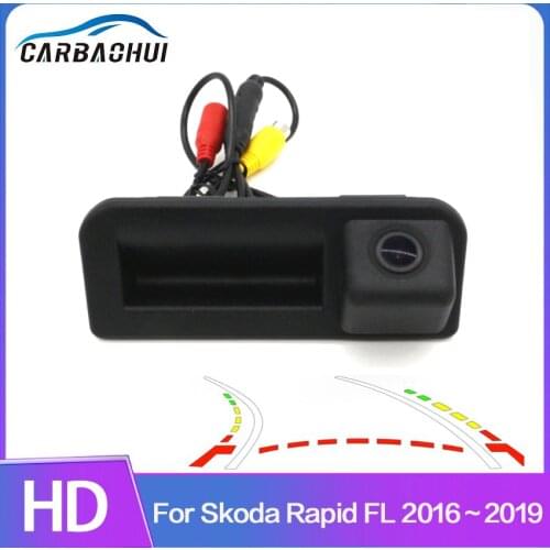CCD HD Car Trunk Handle Rear View Camera For Skoda Rapid FL 2016 2017 2018 2019 high quality Waterproof Night vision camera