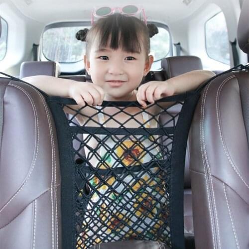 Car Interior Trunk Seat Back Elastic Mesh Net Car Styling Storage Bag Pocket Cage velcro Grid Pocket Holder