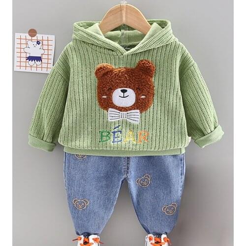 Toddler Boys Clothes Set Cartoon Children Tracksuit Outfits Cotton First Year Sport Wear Little Hoodie Infant Suit Spring Autumn