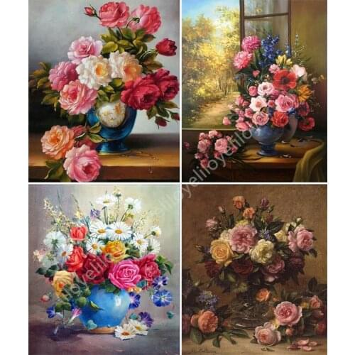 Diamond embroidery Colorful flower diamond painting cross stitch neendlework rhinestone home decor diamond mosaic pattern FG1157