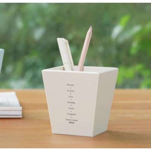 Square Plastic Pen Holder Cosmetic Jewelry Storage Box Stationery Finishing Box Home Storage Sundries Organizer Minimalist