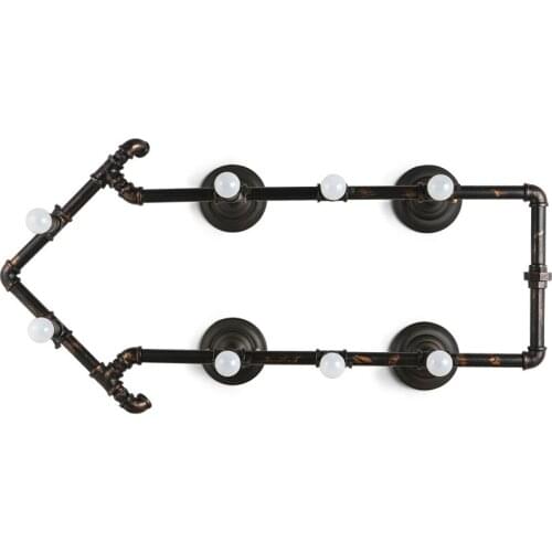 Loft Style Industrial LED Hanging Lamp For Living Room Retro Iron Lampara Home Lighting Fixtures Water Pipe Suspension Luminaire