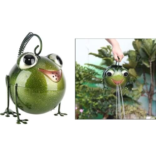 Metal Frog Watering Can Gardening Sprinkle Kettle Pot for Plant Flower 1.2L