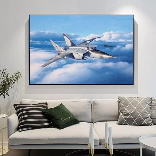 MiG 25 Fighter Plane Home Decoration Canvas Print Poster Painting Canvas Posters Prints Cuadros Wall Art Pictures Home Decor