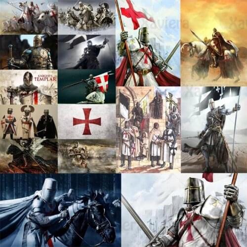 5D DIY Diamond Painting Crusader Knight Kit Full Square/Round Diamond Embroidery Soldier Picture Cross Stitch Mosaic Wall Art
