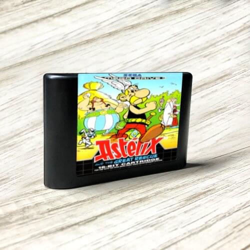 Asterix and the Great Rescue - EUR Label Flashkit MD Electroless Gold PCB Card for Sega Genesis Megadrive Video Game Console