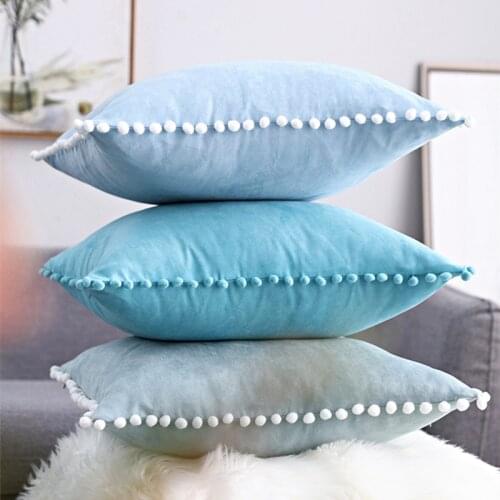 Nordic Ins Suede Velvet Cushion Cover Solid Pink Blue Home Decoration Plush Throw Pillow Cover for Bed Sofa Pillowcases 45x45cm
