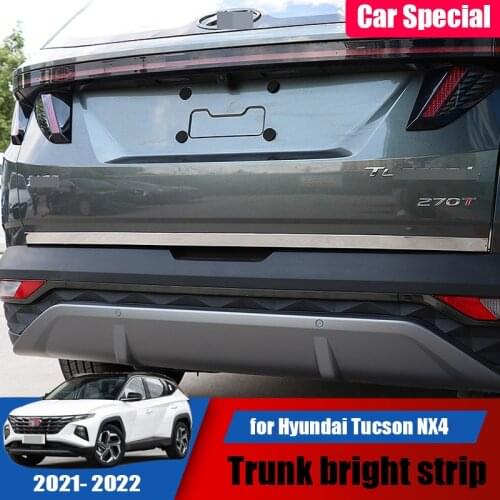New car trunk sequin trim strip stainless steel exterior modification suitable for Hyundai Tucson NX4 2021 2022