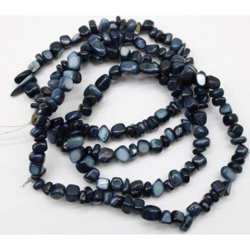 Wholesale Natural Gravel Irregular Square blue Dye Shell 5-7mm Beads For Jewelry Making DIY Bracelet Necklace 34