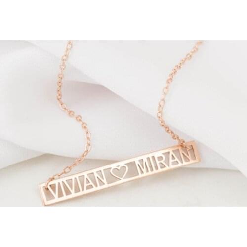 Personalized Jewelry Gold Silver Color Custom Roman Numeral Bar Pendant Necklaces Stainless Steel Wedding Date Choker Necklace