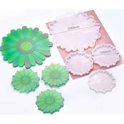 Sunflower Coaster Resin Molds Floral Shape Tray Epoxy Resin Molds Flower Resin Casting Tea Mat Coaster Resin Molds Kit X4YA