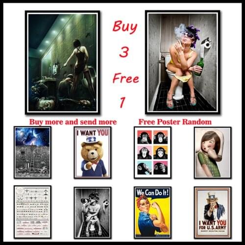 Pin Up Girl Coated Paper Posters OldSchool World War II Sexy Beauty Painting Wall Sticker for Coffee House Bar Frameless