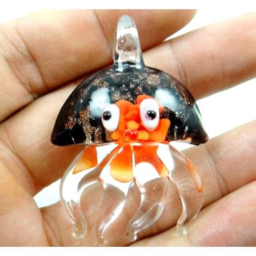 Multi-Color Liuli Coloured Glaze Glass Jellyfish Pendant necklace LOOSE BEADS P61