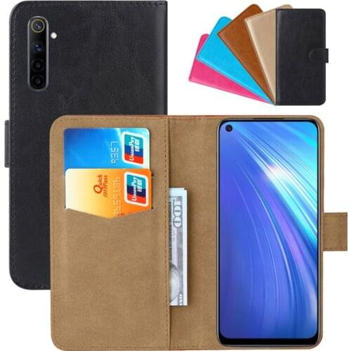 Luxury Wallet Case For OPPO Realme 6s PU Leather Retro Flip Cover Magnetic Fashion Cases Strap
