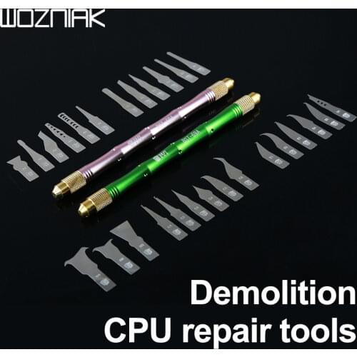 BST-69A Dual-Purpose Handle With 27pcs Knives Craft Cutting Knife DIY Carving Knife CPU BGA Chip Remove Tool Pry Knife For Mobil