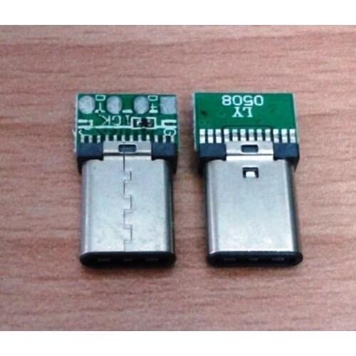 DIY 24pin USB 3.1 Type C USB-C Male Plug Connector SMT Type With PC Board