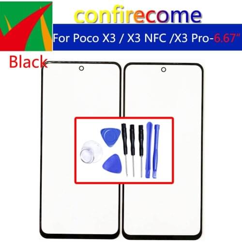 For Xiaomi Poco X3 NFC Touch Screen Panel Front Outer Glass Lens For Poco X3 Pro LCD Glass Replacement