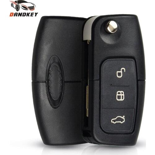 Dandkey 433MHz 3 Buttons Flip Folding Remote Control Key for Ford Focus Fiesta 2013 With HU101/FO21 Blade 4D63/4D60 Chip