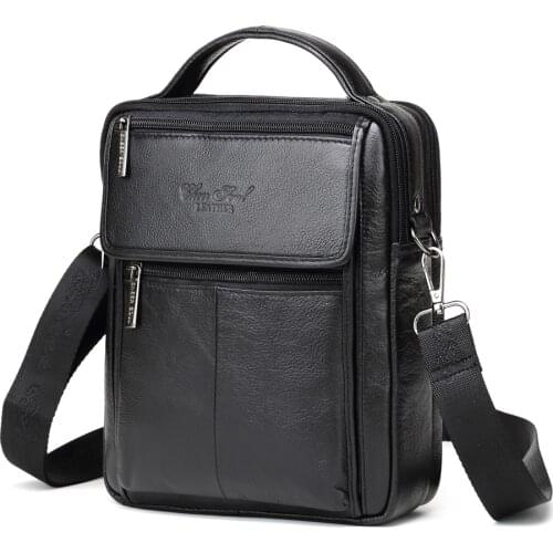 Genuine Leather Men Shoulder Bags Messenger Bag Casual Business Male Crossbody Bags for men Travel iPad Tablet Handbags Purse